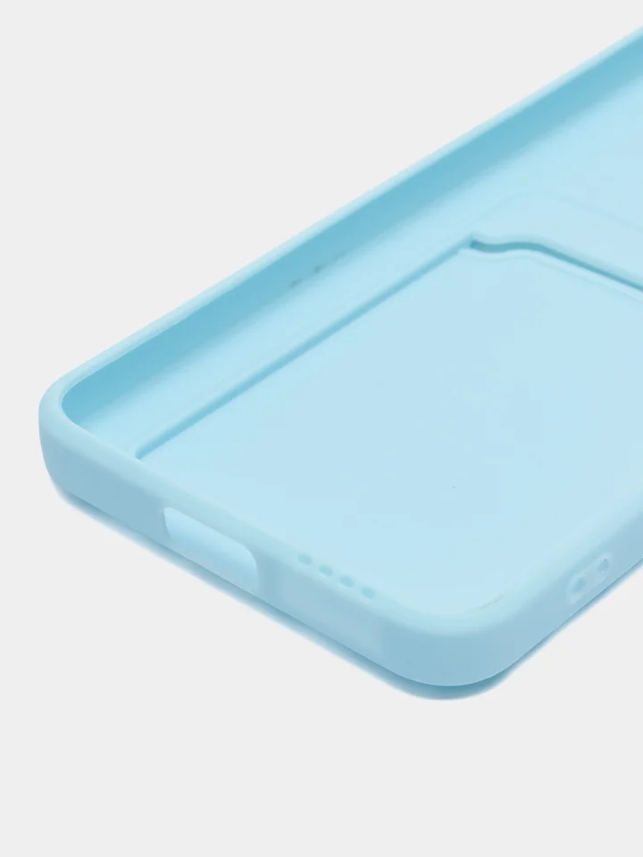 Ледяной силиконовый чехол Xiaomi POCO X4 GT (Сяоми Поко Х4 ГТ), с карманом для карт, прозрачный