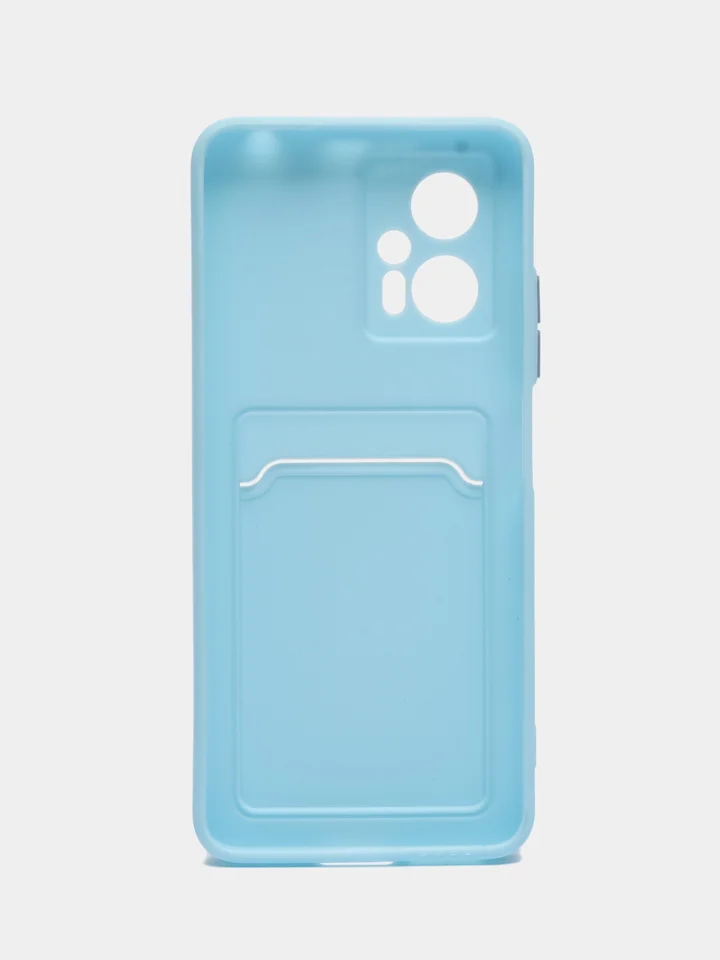 Ледяной силиконовый чехол Xiaomi POCO X4 GT (Сяоми Поко Х4 ГТ), с карманом для карт, прозрачный