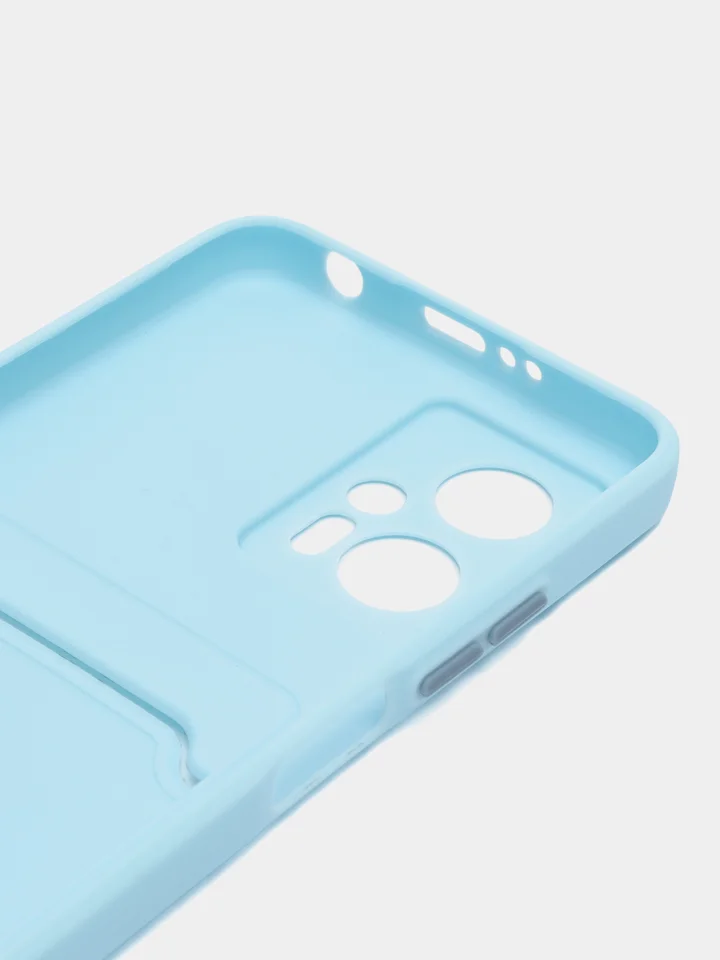 Ледяной силиконовый чехол Xiaomi POCO X4 GT (Сяоми Поко Х4 ГТ), с карманом для карт, прозрачный