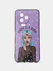 Пурпурный силиконовый чехол для Infinix NOTE 12 PRO 4G / NOTE 12 2023, с принтом, с рисунком (Инфиникс Нот 12 Про 4 джи / 12 2023)