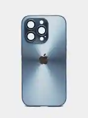 Синий чехол для iPhone (Айфон) 13, 14, 15, Pro, с защитой камеры