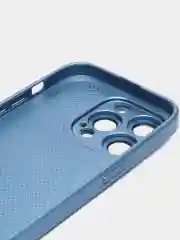 Синий чехол для iPhone (Айфон) 13, 14, 15, Pro, с защитой камеры