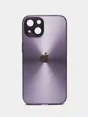 Фиолетовый чехол для iPhone (Айфон) 13, 14, 15, Pro, с защитой камеры