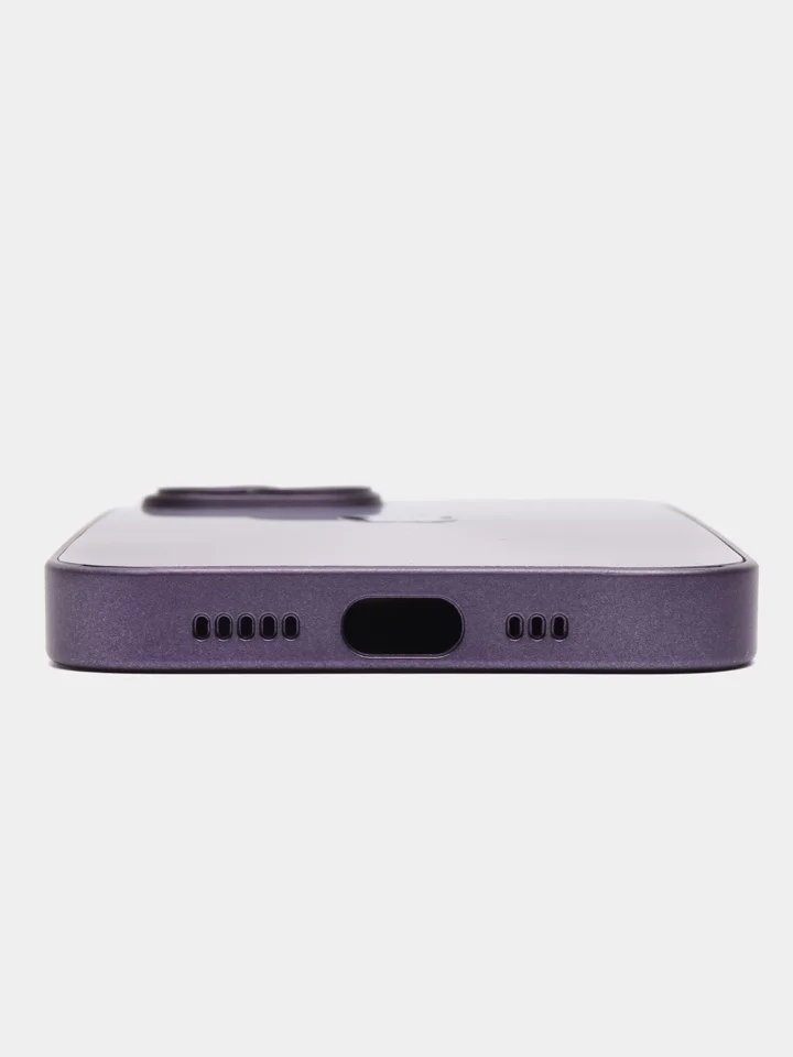 Фиолетовый чехол для iPhone (Айфон) 13, 14, 15, Pro, с защитой камеры