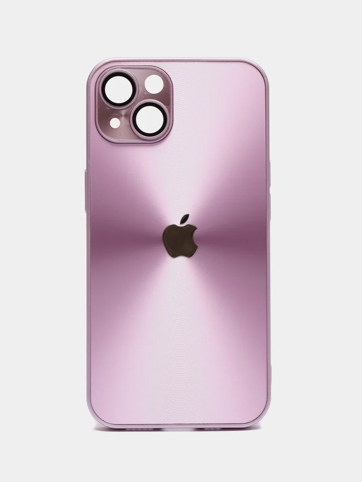 Розовый чехол для iPhone (Айфон) 13, 14, 15, Pro, с защитой камеры