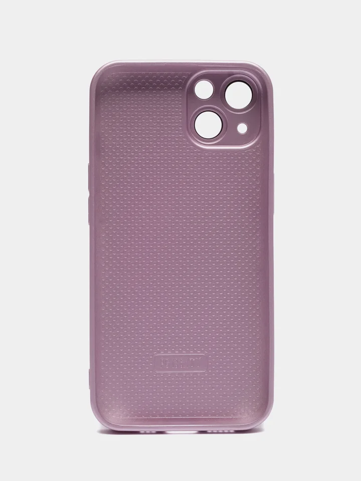 Розовый чехол для iPhone (Айфон) 13, 14, 15, Pro, с защитой камеры