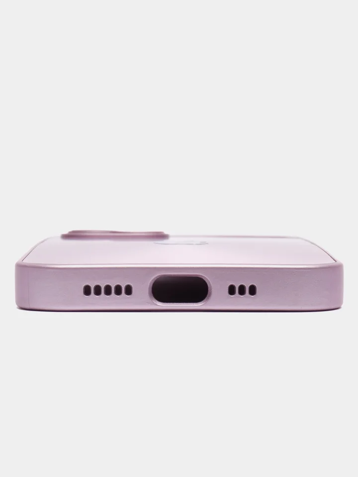 Розовый чехол для iPhone (Айфон) 13, 14, 15, Pro, с защитой камеры