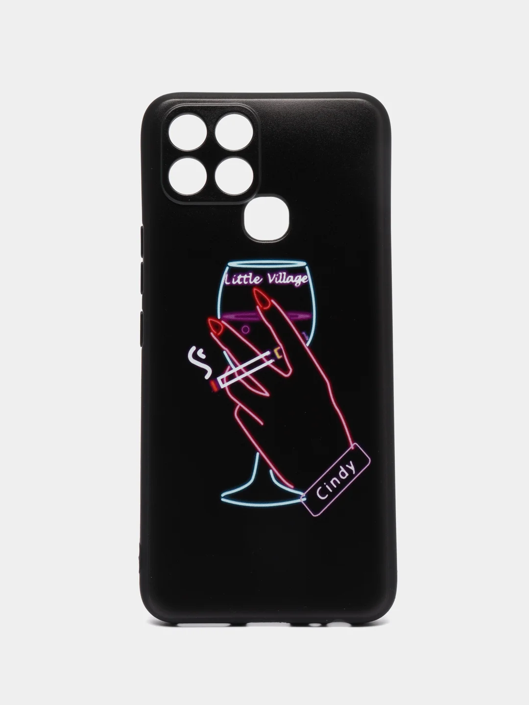 Голубой чехол для Infinix Smart 6/Smart 6Plus с принтом, с рисунком (Инфиникс Смарт 6)