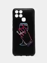 Голубой чехол для Infinix Smart 6/Smart 6Plus с принтом, с рисунком (Инфиникс Смарт 6)
