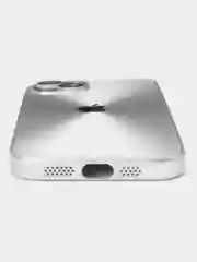 Серебряный чехол для iPhone (Айфон) 13, 14, 15, Pro, с защитой камеры