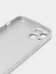 Серебряный чехол для iPhone (Айфон) 13, 14, 15, Pro, с защитой камеры