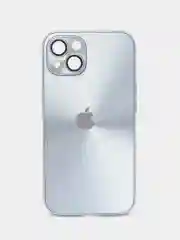 Серый металлик чехол для iPhone (Айфон) 13, 14, 15, Pro, с защитой камеры