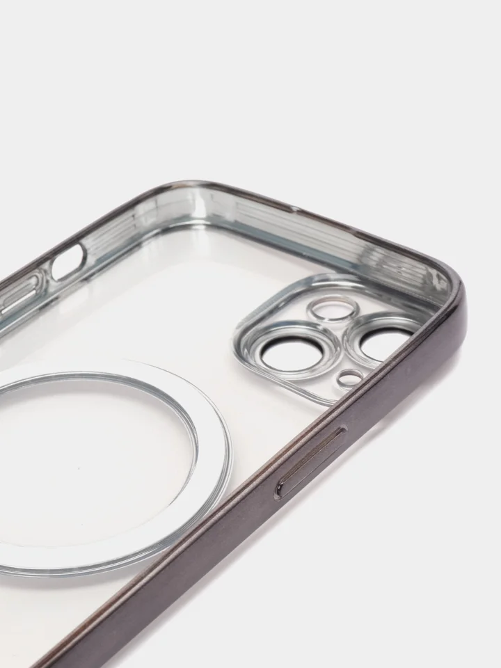 Черный чехол MagSafe для iPhone Айфон 13, 14, Pro магсейф, силикон