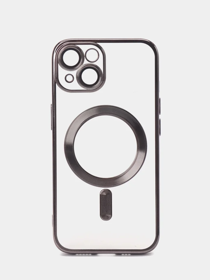 Черный чехол MagSafe для iPhone Айфон 13, 14, Pro магсейф, силикон