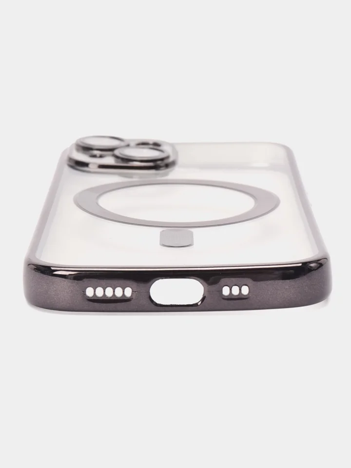 Черный чехол MagSafe для iPhone Айфон 13, 14, Pro магсейф, силикон