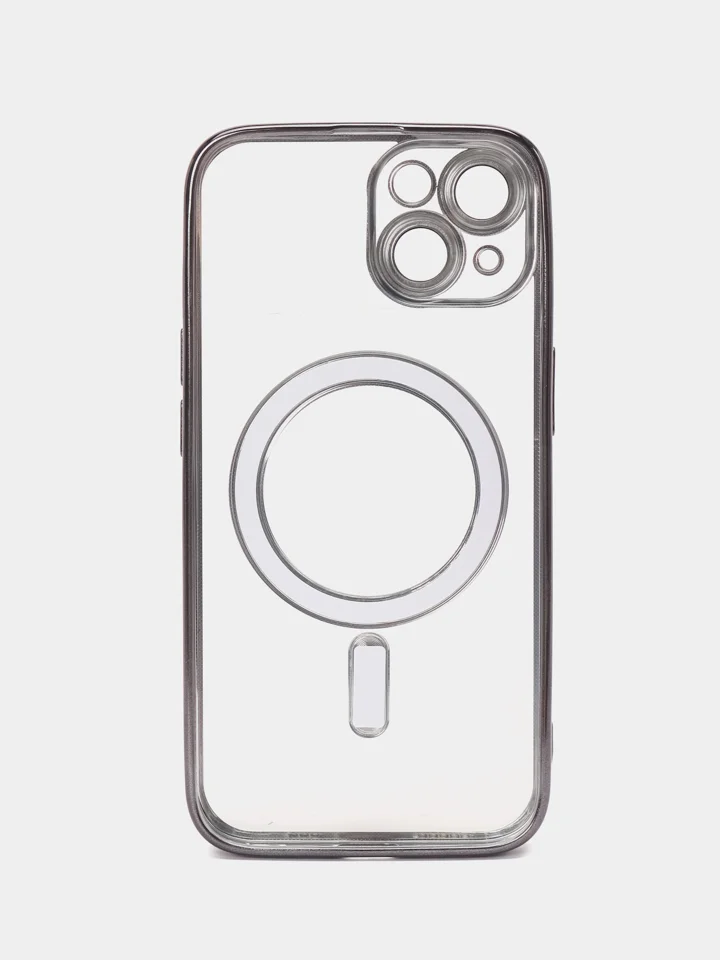 Черный чехол MagSafe для iPhone Айфон 13, 14, Pro магсейф, силикон