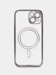 Черный чехол MagSafe для iPhone Айфон 13, 14, Pro магсейф, силикон