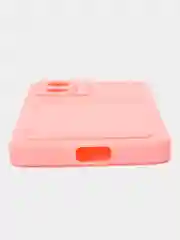 Розовый силиконовый чехол Xiaomi POCO X4 GT (Сяоми Поко Х4 ГТ), с карманом для карт, прозрачный