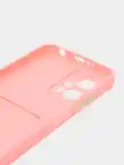 Розовый силиконовый чехол Xiaomi POCO X4 GT (Сяоми Поко Х4 ГТ), с карманом для карт, прозрачный