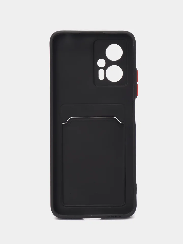 Черный силиконовый чехол Xiaomi POCO X4 GT (Сяоми Поко Х4 ГТ), с карманом для карт, прозрачный