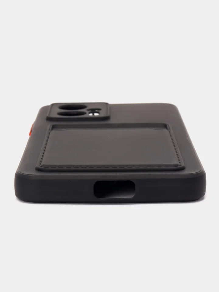 Черный силиконовый чехол Xiaomi POCO X4 GT (Сяоми Поко Х4 ГТ), с карманом для карт, прозрачный