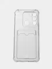 Марсала чехол для Tecno Spark GO 2022, Tecno Spark 8C, прозрачный с карманом для карты