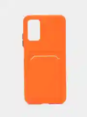 Оранжевый силиконовый чехол для Xiaomi Poco M3 Redmi 9T (Сяоми Поко М3 Редми 9Т), с карманом для карт
