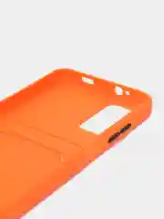 Оранжевый силиконовый чехол для Xiaomi Poco M3 Redmi 9T (Сяоми Поко М3 Редми 9Т), с карманом для карт