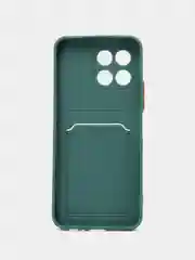 Зеленый чехол Honor X6, Honor X8 5G VNE-N41 (Хонор Х6, Х8), с карманом для карт, прозрачный