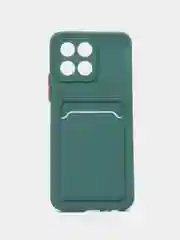 Зеленый чехол Honor X6, Honor X8 5G VNE-N41 (Хонор Х6, Х8), с карманом для карт, прозрачный