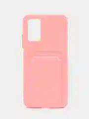 Розовый силиконовый чехол для Xiaomi Poco M3 Redmi 9T (Сяоми Поко М3 Редми 9Т), с карманом для карт
