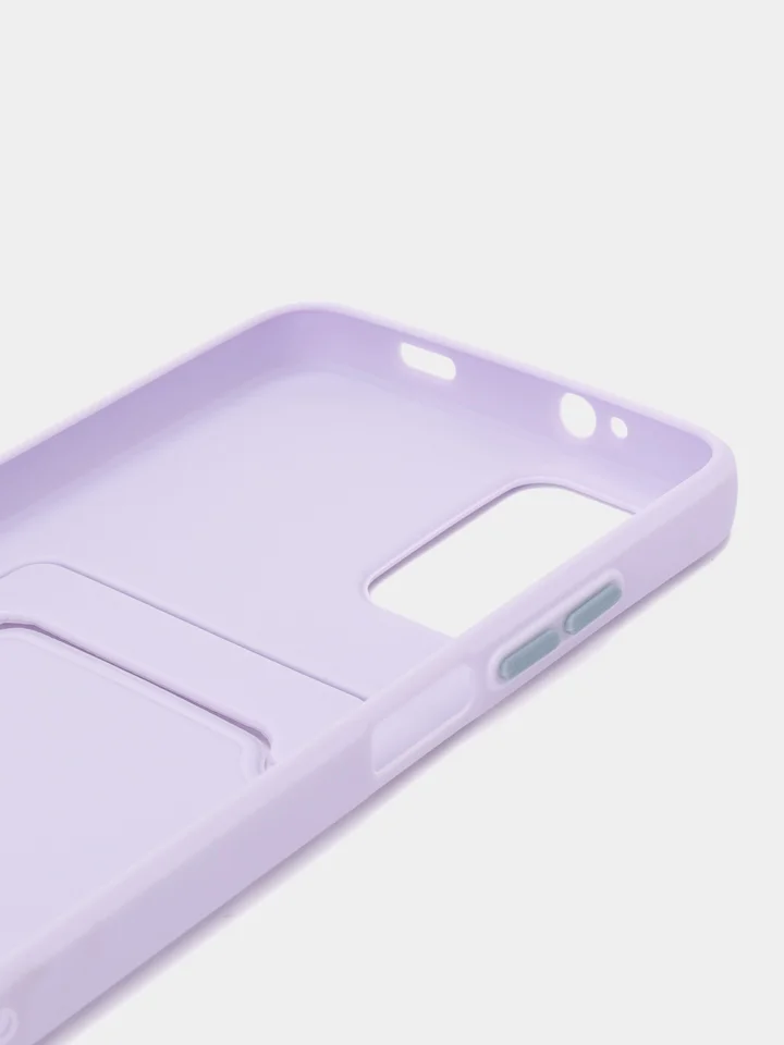Сиреневый силиконовый чехол для Xiaomi Poco M3 Redmi 9T (Сяоми Поко М3 Редми 9Т), с карманом для карт