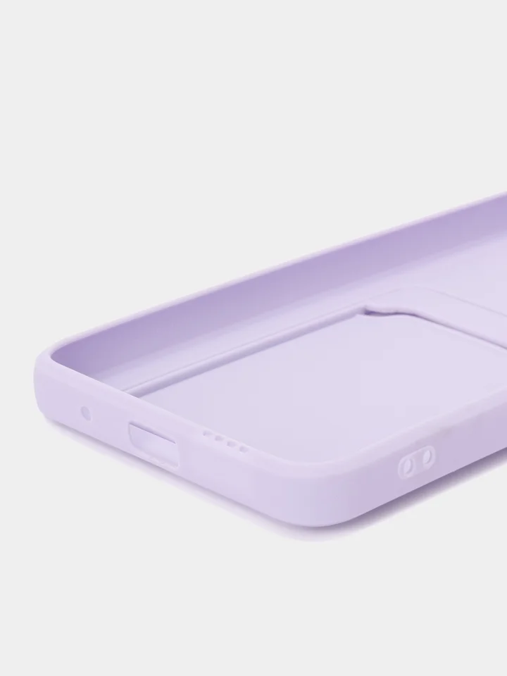 Сиреневый силиконовый чехол для Xiaomi Poco M3 Redmi 9T (Сяоми Поко М3 Редми 9Т), с карманом для карт