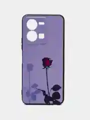 Серебряный силиконовый чехол для Vivo Y35 4G, с принтом, с рисунком (Виво у35 4г)