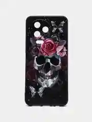 Тёмно-бордовый силиконовый чехол для Infinix NOTE 12 PRO 4G / NOTE 12 2023, с принтом, с рисунком (Инфиникс Нот 12 Про 4 джи / 12 2023)