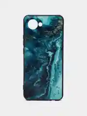 Тёмно-бирюзовый чехол для Realme C30 / C30S / Narzo 50i Prime, с принтом, с рисунком (Реалми С30)