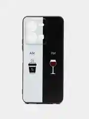 Бирюзовый силиконовый чехол для Vivo Y35 4G, с принтом, с рисунком (Виво у35 4г)