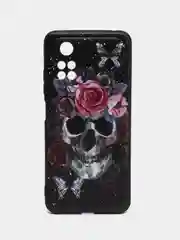 Тёмно-бордовый силиконовый чехол для Xiaomi POCO M4 Pro 4G, с принтом, с рисунком (Сяоми ПОКО М4 Про 4г)
