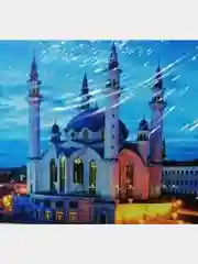 Синий алмазная мозаика на подрамнике, 40 х 50 см, "Кул-Шариф, пейзаж,  природа,  лебеди, ангел"