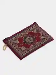 Бордовый косметичка, кошелек-монетница, ключница на молнии с турецким орнаментом, 10 см х 15 см