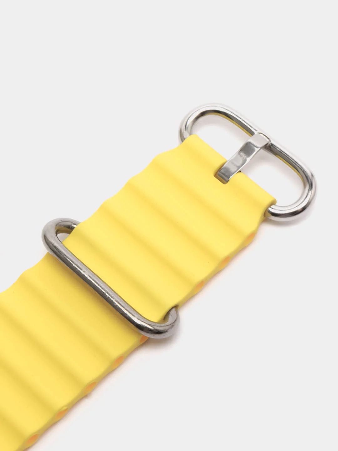 Желтый силиконовый ремешок Ocean band 8 Ultra для смарт-часов Apple Watch, 44-45 мм