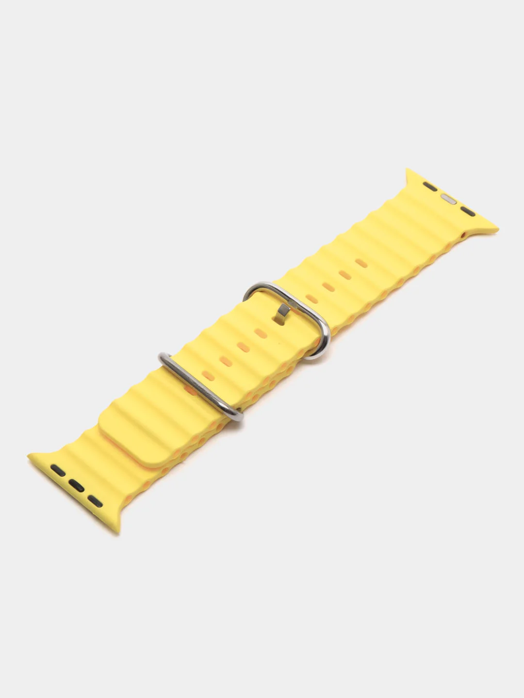Желтый силиконовый ремешок Ocean band 8 Ultra для смарт-часов Apple Watch, 44-45 мм