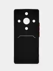 Черный силиконовый чехол для HONOR X9A (Хонор Х9А), с карманом для карт, прозрачный