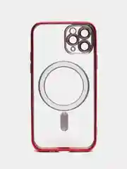 Красный чехол MagSafe для iPhone Айфон 13, 14, Pro магсейф, силикон