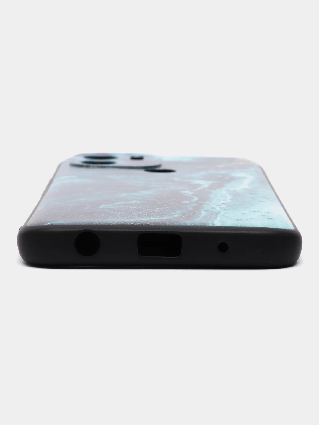 Тёмно-бирюзовый чехол для Xiaomi Redmi A1+/A2+/Poco C51 (Сяоми Редми А1 Плюс), с принтом