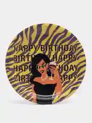 Желтый посуда бумажная Happy Birthday, сафари, 6 шт