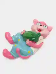 Тёмно-розовый магнит декоративный "Кошки", из полистоуна, 50 х 75 мм