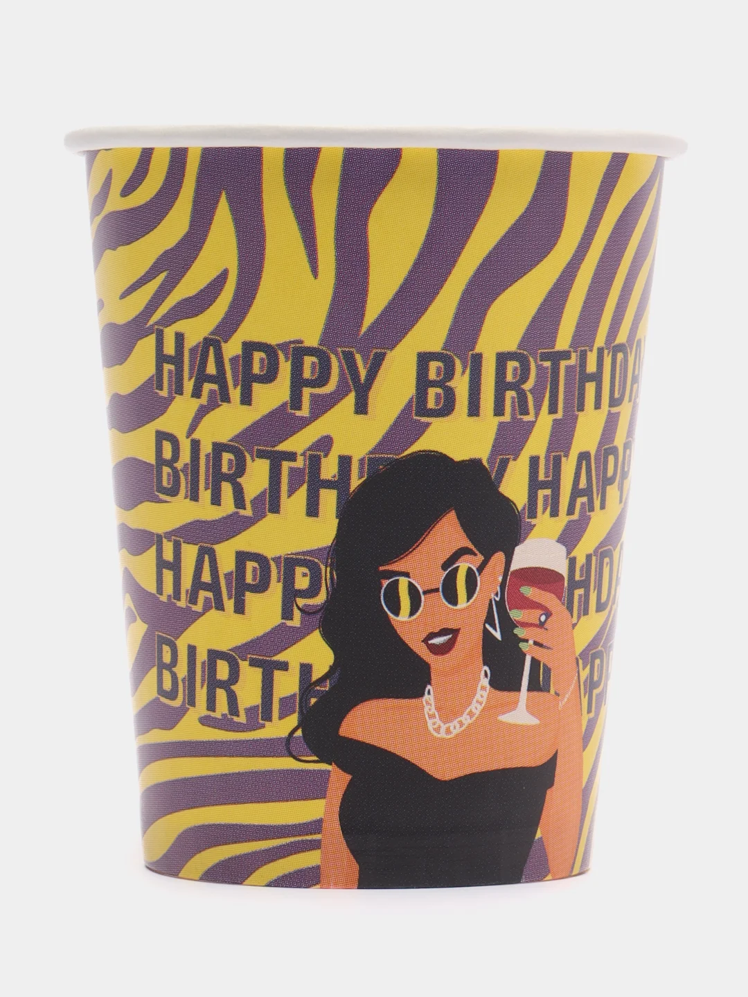 Лимонный посуда бумажная Happy Birthday, сафари, 6 шт