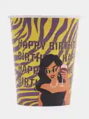 Лимонный посуда бумажная Happy Birthday, сафари, 6 шт