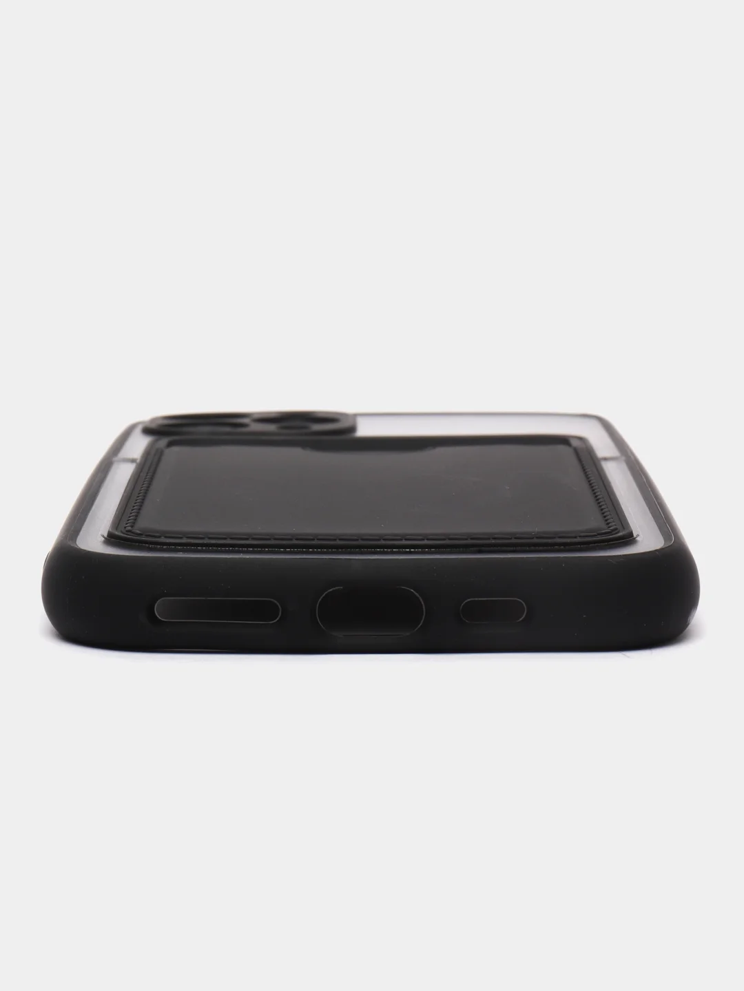 Черный чехол на iPhone XR, X, XS, 11, 12, 12Pro, 13, 13 Pro, с карманом для карт